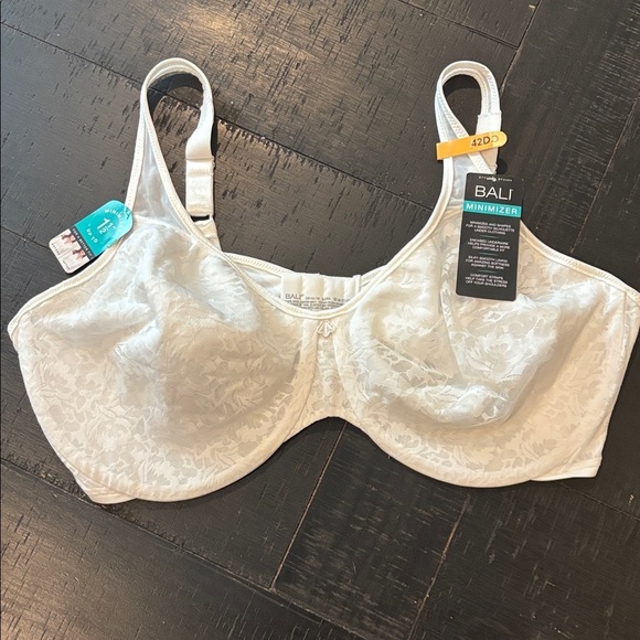 Bali Other - Bali Passion for Comfort Full Figure Minimizer Bra White Lace DF3385 Sz 42DD